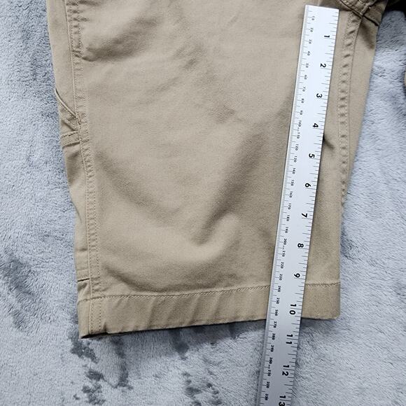 Duluth Trading Shorts Womens 6 Tan Canvas 40 Grit Carpenter Mid Rise Workwear - Picture 13 of 15